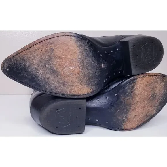 Vtg. TONY LAMA Western Cowboy Boots Black Leather 6711 Men's 9 EE *NOT WIDE* - Picture 9 of 16